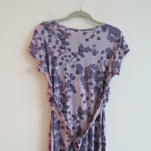 SERAPHINE Lavender Blossom Knot Front Maternity Dress Floral Stretch Size US 6 - Picture 8 of 13